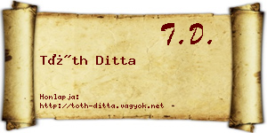 Tóth Ditta névjegykártya